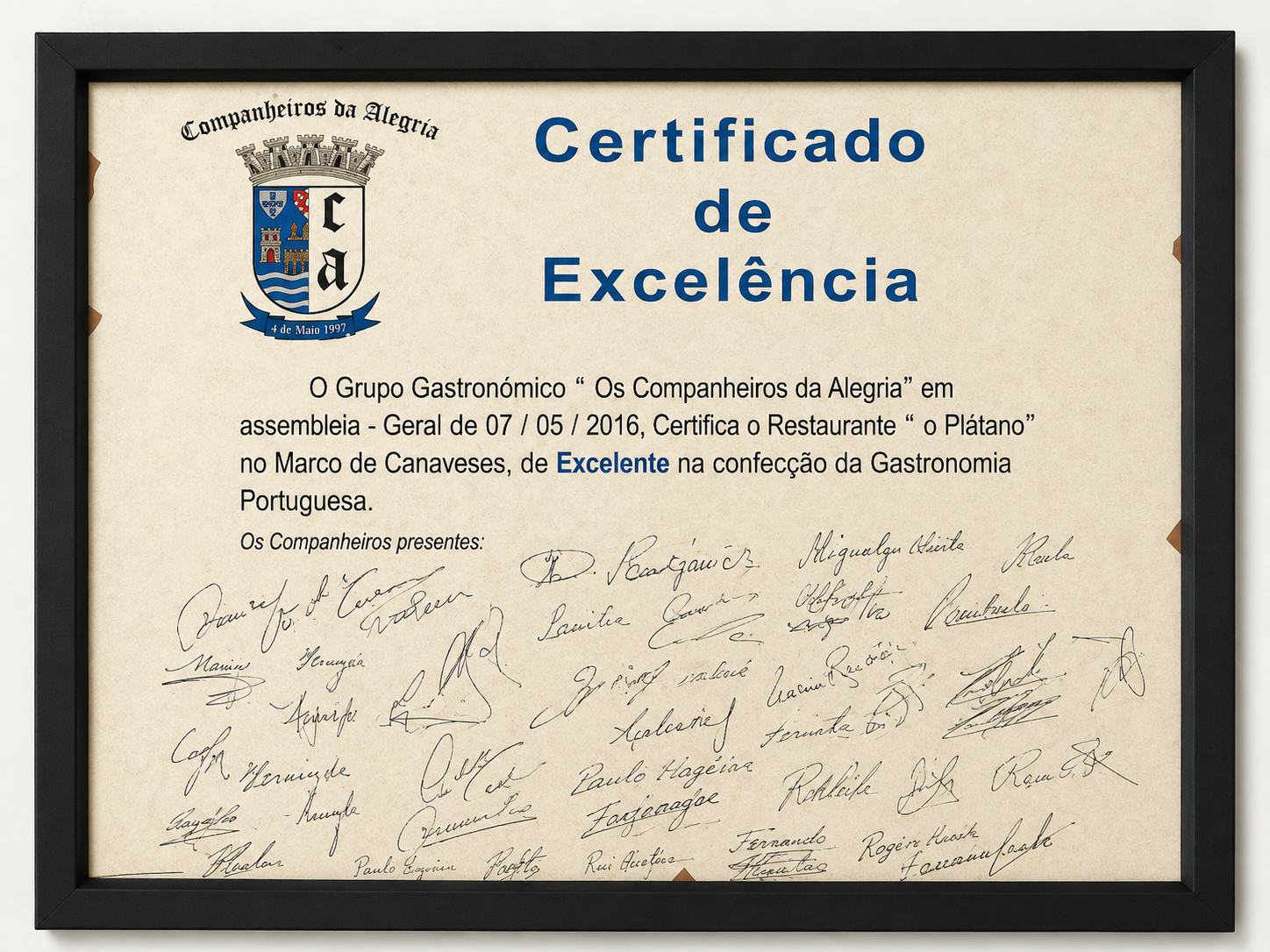 Certificado de Excelência