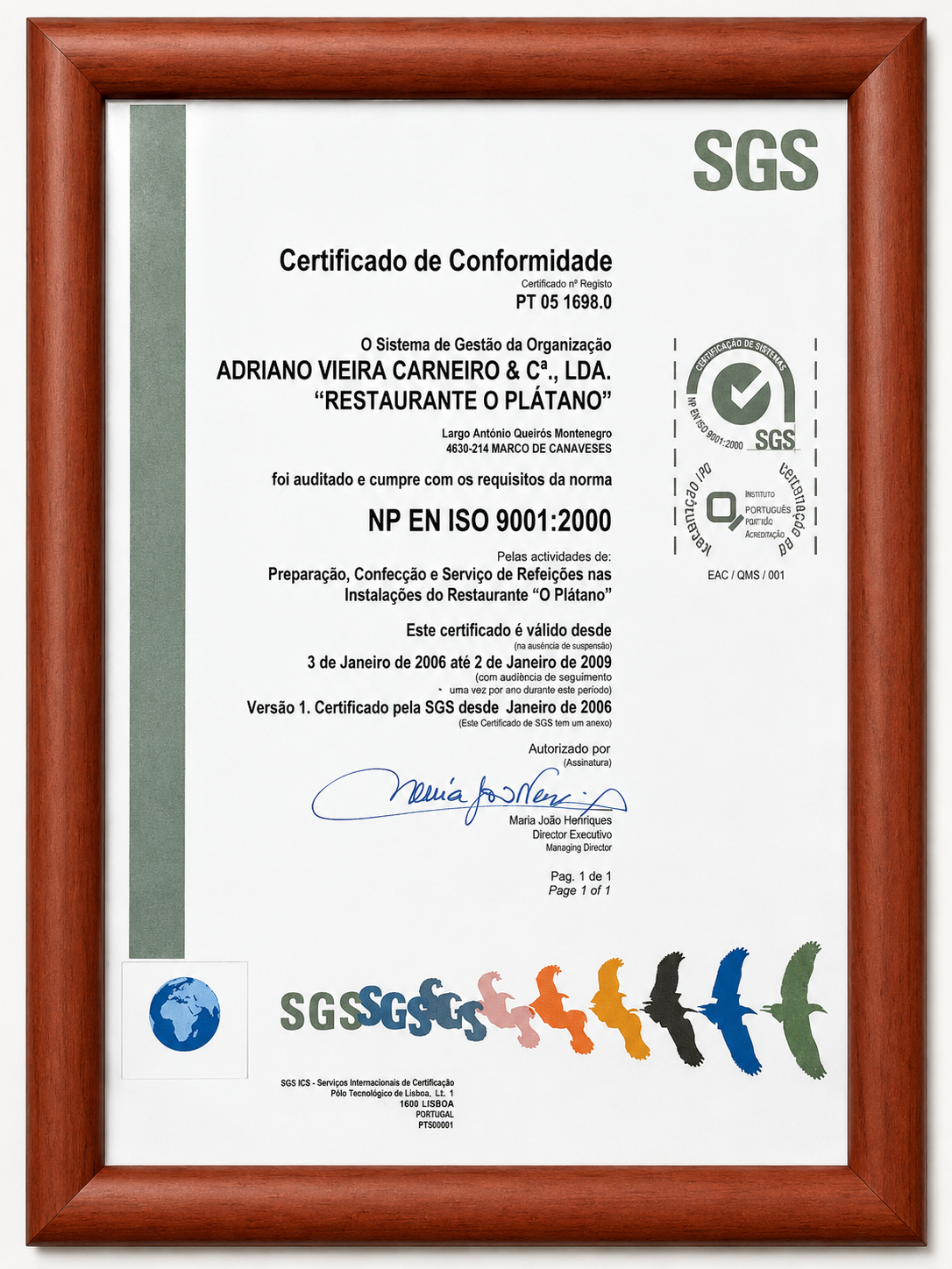 Certificado ISO 9001:2000